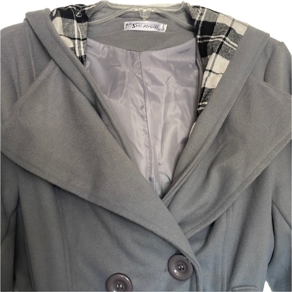 ⭐️NWOT⭐️ Beautiful breasted grey trench coat - NEW without tags - Picture 5 of 12
